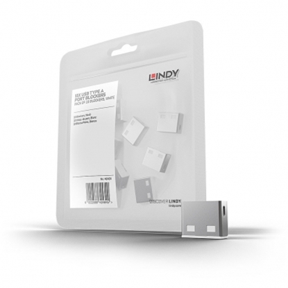 Изображение USB Port Blocker (without key) - Pack of 10, Colour Code: White