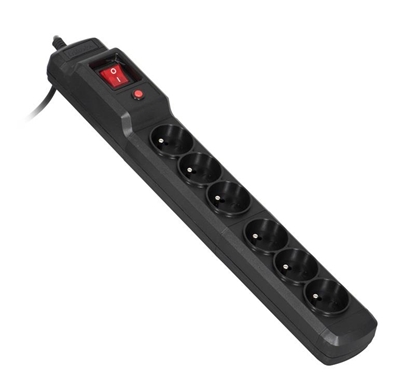 Изображение Activejet COMBO 6GN 3M black power strip with cord