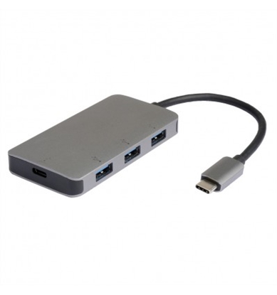 Изображение ROLINE USB 3.0 Hub, 4 Ports (3x USB3.0 +1x C), PD+Data