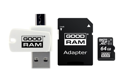 Attēls no Goodram All in one M1A4-0640R12 memory card 64 GB MicroSDXC Class 10 UHS-I + The card reader
