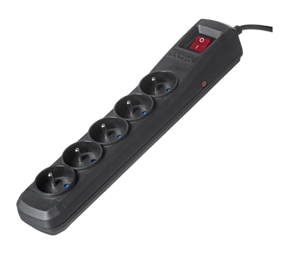 Picture of Activejet black power strip with cord ACJ COMBO 5G 1,5M/BEZP.AUTO/CZ