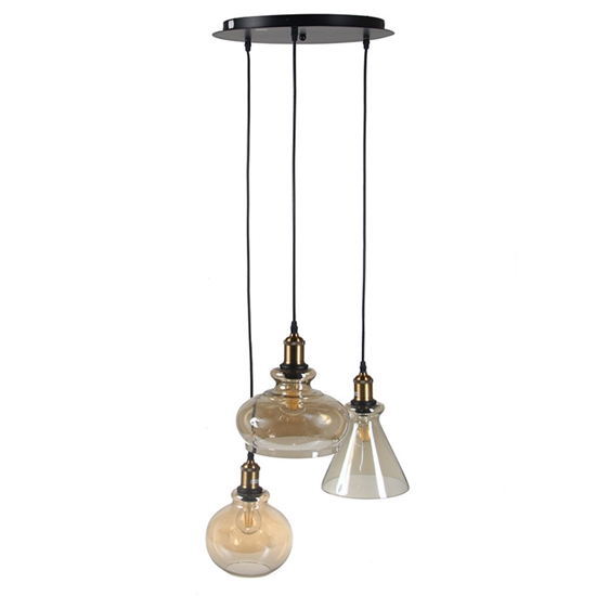 Изображение Gr.l.-ENRIKO 3x60W E27 melna/misiņa