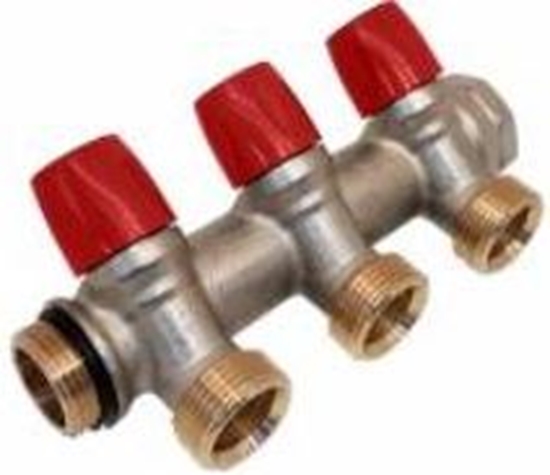 Picture of Kolektors ar ventiļiem 1"-2-ceļi 3/4"EK Sarkans GF