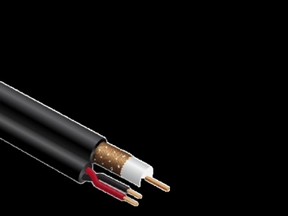 Изображение Videonovērošanas sistēmu  kabelis, PRO BASE, RG59, 100m, melns, kombinēts ar barošanas dzīslām