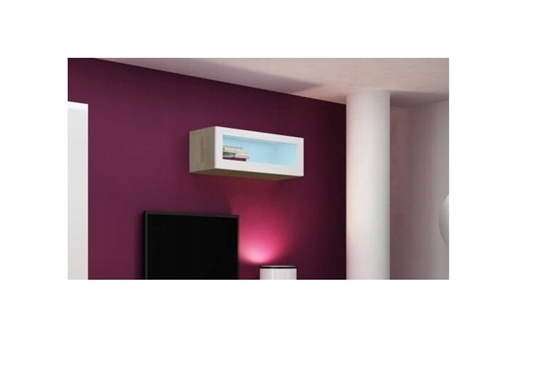 Picture of Cama Cabinet VIGO "90" glass 90/35/32 sonoma/white gloss