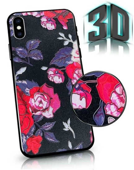 Picture of Mocco Flowers Back Case 3D for Apple Iphone 7 / 8 Black