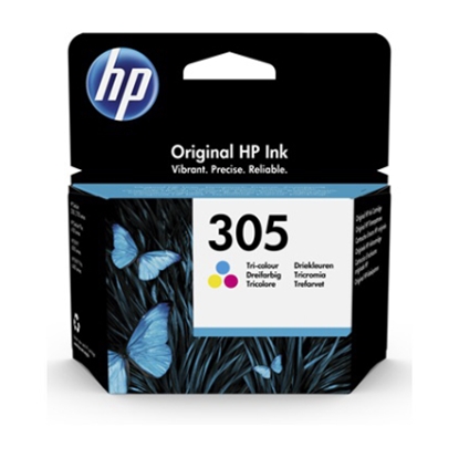 Attēls no HP 305 Tri-Color Ink Cartridges, 100 pages, for HP DeskJet 2300, 2710, 2720, Plus 4100