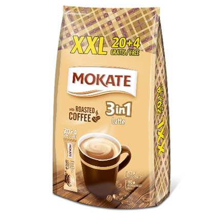 Attēls no Kafija šķīst. Mokate 3in1 Latte XXL 24x15g
