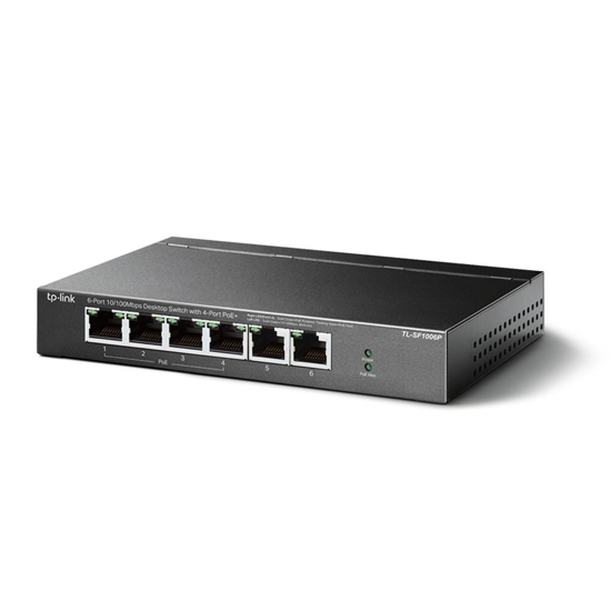 Изображение TP-Link TL-SF1006P network switch Unmanaged Fast Ethernet (10/100) Power over Ethernet (PoE) Black