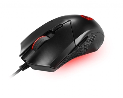 Attēls no MSI CLUTCH GM08 Optical Gaming Mouse '4200 DPI Optical Sensor, 6 Programmable button, Symmetrical design, Durable switch with 10+ Million Clicks, Weight Adjustable, Red LED'