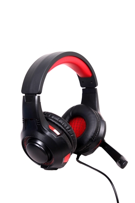 Attēls no Gembird GHS-U-5.1-01 headphones/headset Wired Head-band Gaming Black, Red