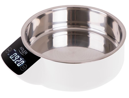 Attēls no Adler Kitchen scale with a bowl AD 3166 Maximum weight (capacity) 5 kg, Graduation 1 g, Display type LCD, White