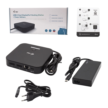 Picture of i-tec USB-C Dual Display Docking Station with Power Delivery 65W + Universal Charger 77 W