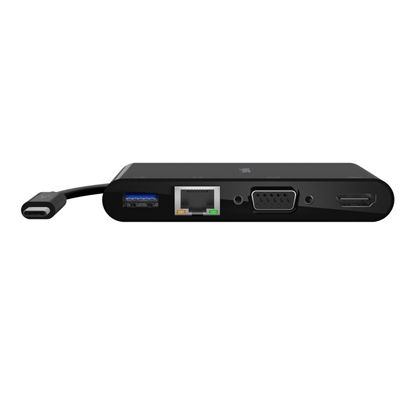 Attēls no Belkin USB-C to Gigabit-Ethern. HDMI/VGA/USB-A-Adapter, black