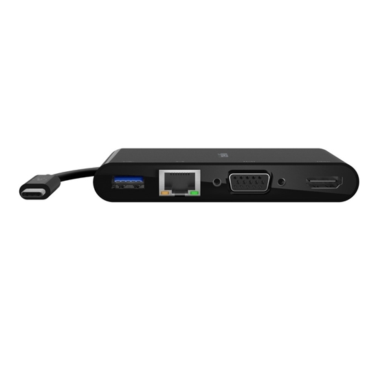 Picture of Belkin USB-C to Gigabit-Ethern. HDMI/VGA/USB-A-Adapter, black