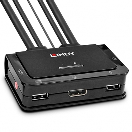 Изображение 2 Port DisplayPort 1.2, USB 2.0 & Audio Cable KVM Switch