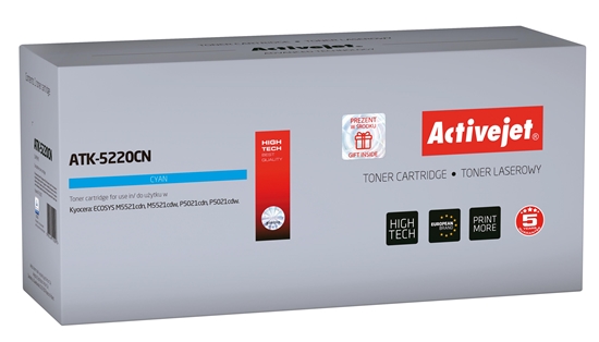 Picture of Activejet ATK-5220CN Toner (replacement for Kyocera TK-5220C; Supreme; 1200 pages; cyan)