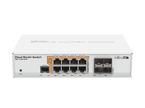 Изображение Mikrotik CRS112-8P-4S-IN network switch Gigabit Ethernet (10/100/1000) Power over Ethernet (PoE) White