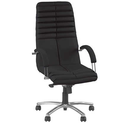 Pilt NOWY STYL Biroja krēsls   GALAXY Chrome melnā ādā