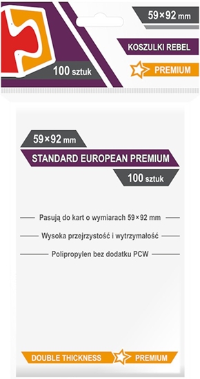 Picture of Koszulki 59 x 92 mm Standard European Premium 100 sztuk