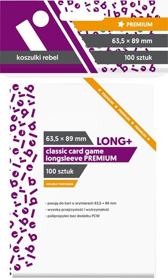 Изображение Koszulki 63.5x89 mm Classic Card Game Longsleeve Premium 100 sztuk