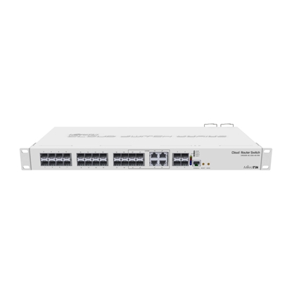 Attēls no Switch|MIKROTIK|CRS328-4C-20S-4S+RM|Type L2|Rack 1U|4x10/100/1000BASE-T/SFP combo|20xSFP|4xSFP+|1xRJ45|CRS328-4C-20S-4S+RM