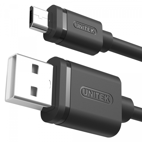 Изображение Kabel USB - microUSB 2.0, 2M, M/M; Y-C455GBK 