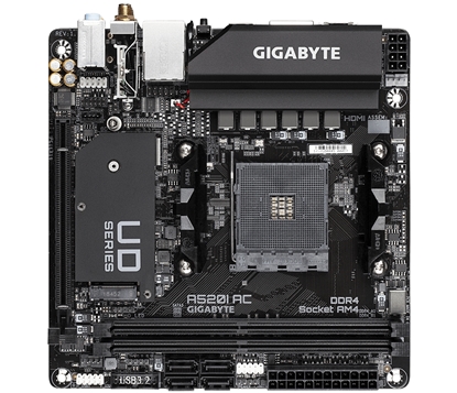 Attēls no Gigabyte A520I AC motherboard AMD A520 Socket AM4 mini ITX