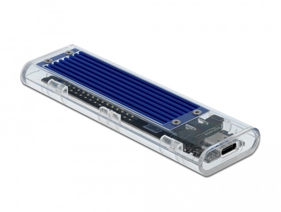 Picture of Delock External Enclosure for M.2 NVME PCIe SSD with USB Type-C™ female transparent