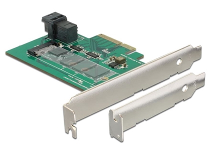 Attēls no Delock PCI Express Card > 1 x internal NVMe M.2 PCIe / 1 x internal SFF-8643 NVMe – Low Profile Form Factor