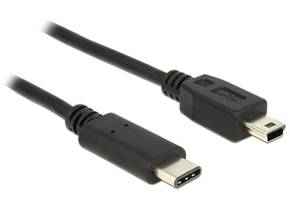 Attēls no Delock Cable USB Type-C™ 2.0 male > USB 2.0 Type Mini-B male 0.5 m black