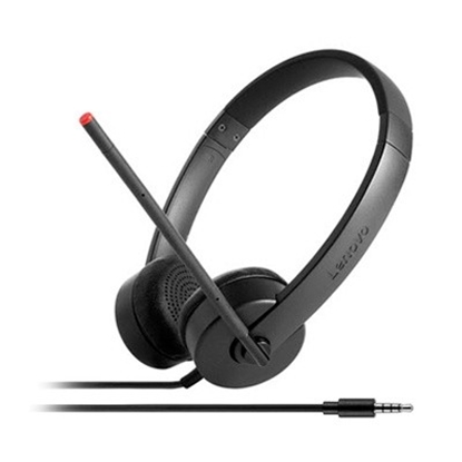 Pilt Lenovo Stereo Analog Headset Wired Head-band Office/Call center Black