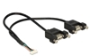 Picture of Delock Cable USB 2.0 pin header female 1.25 mm 8 pin - 2 x USB 2.0 Type-A female panel-mount 25 cm