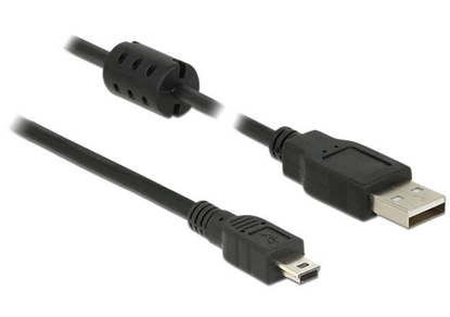 Attēls no Delock Cable USB 2.0 Type-A male  USB 2.0 Mini-B male 1.5 m black