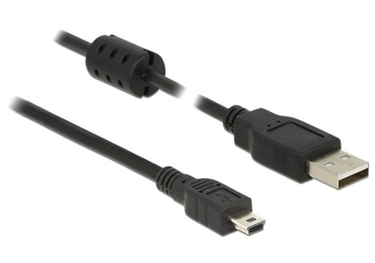 Attēls no Delock Cable USB 2.0 Type-A male  USB 2.0 Mini-B male 2.0 m black