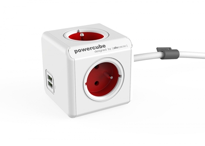 Изображение Listwa zasilająca PowerCube Extended USB 1,5m 2402RD/FREUPC Czerwona