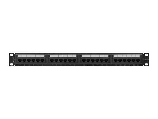 Изображение Lanberg Patchpanel 24-Port 1U 19" Cat. 6A UTP schwarz