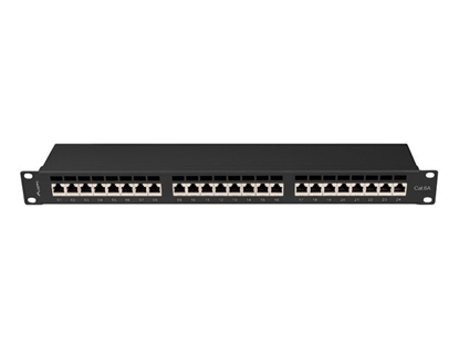 Attēls no Lanberg Patchpanel 24-Port 1U 19" Cat.6A FTP geschirmt schw.
