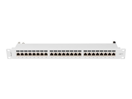 Изображение Lanberg Patchpanel 24-Port 1U 19" Cat. 7 FTP geschirmt grau