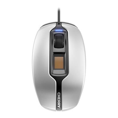 Picture of CHERRY MC 4900 Corded Fingerprint Mouse, Silver/Black, USB