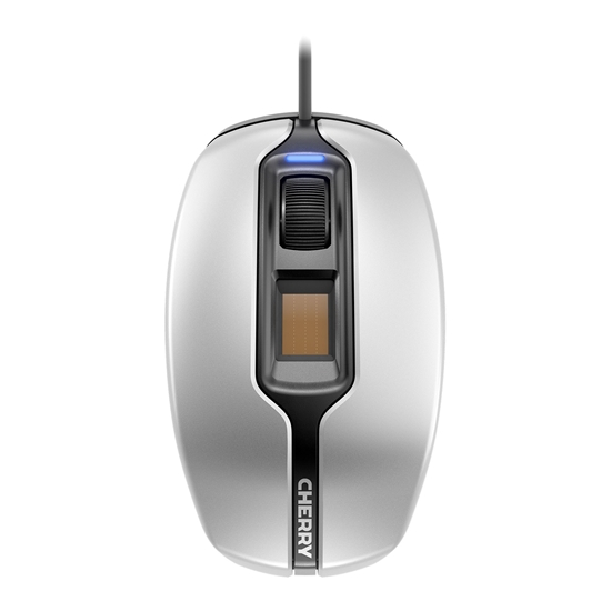 Picture of CHERRY MC 4900 Corded Fingerprint Mouse, Silver/Black, USB