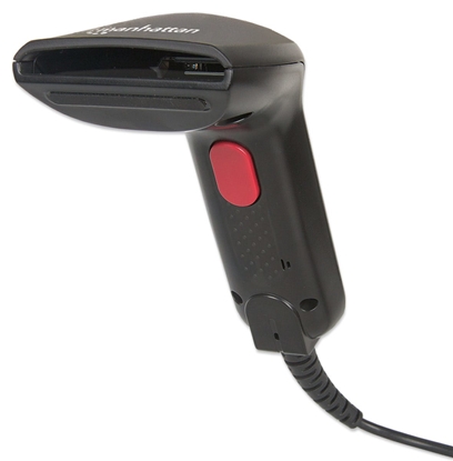 Attēls no Manhattan Contact CCD Handheld Barcode Scanner, USB, 60mm Scan Width, Cable 152cm, Max Ambient Light 5,000 lux (sunlight), Black, Three Year Warranty, Box