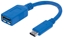 Изображение Manhattan USB-C to USB-A Cable, 15cm, Male to Female, 5 Gbps (USB 3.2 Gen1 aka USB 3.0), 3A (fast charging), Equivalent to USB31CAADP (except colour), SuperSpeed USB, Blue, Lifetime Warranty, Polybag