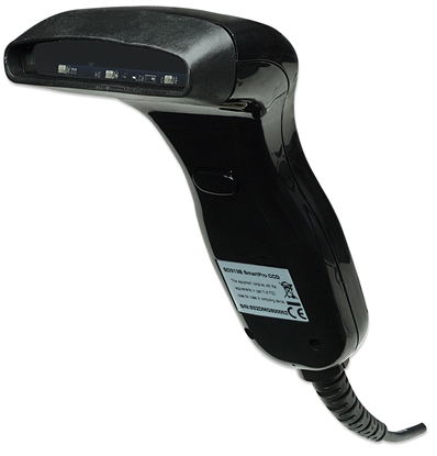 Attēls no Manhattan Contact CCD Handheld Barcode Scanner, USB, 80mm Scan Width, Cable 152cm, Max Ambient Light: 3,000 lux (sunlight), Black, Three Year Warranty, Box