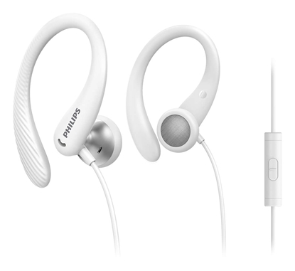 Изображение Philips In-ear sports headphones with mic TAA1105WT/00, 5-mm drivers/open-back, Earhook, White