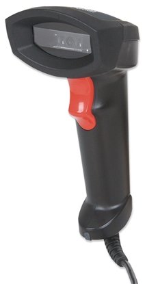 Picture of Manhattan Linear CCD Handheld Barcode Scanner, USB, 500mm Scan Depth, IP54 rating, Cable length 1.5m, Max Ambient Light 100,000 lux (sunlight), Black, Three Year Warranty, Box