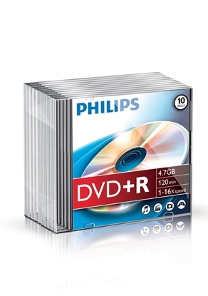 Picture of 1x10 Philips DVD+R 4,7GB 16x SL