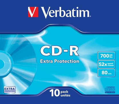 Изображение 1x10 Verbatim CD-R 80 700MB 52x Data Life Slim Case