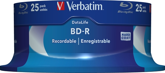 Изображение 1x25 Verbatim BD-R Blu-Ray 25GB 6x Speed Datalife No-ID Cakebox