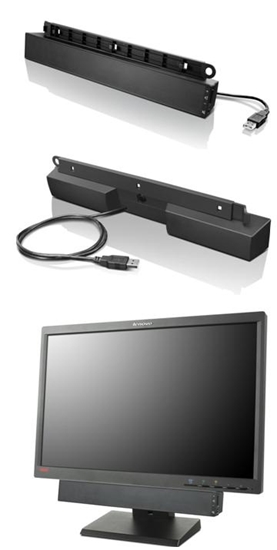 Picture of Lenovo USB Soundbar Black 2.0 channels 2.5 W